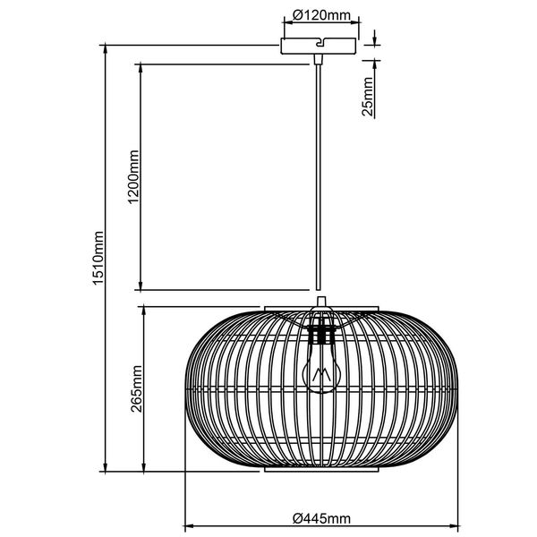 Brilliant Woodball Pendelleuchte, 1-fach E27 Schwarz Matt Natur 99883/06