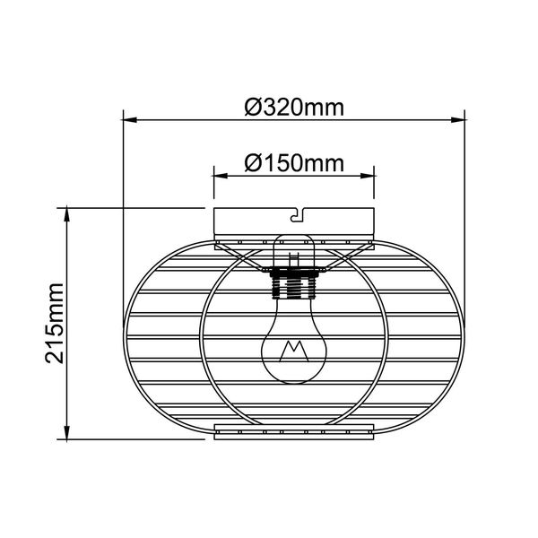 Brilliant Woodball Deckenleuchte 32cm E27 Schwarz Matt Natur 99886/06