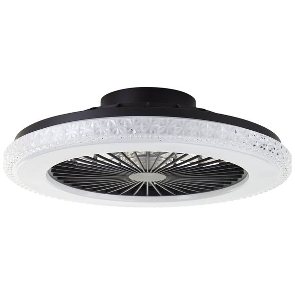 Brilliant Badria LED Deckenleuchte 49cm mit Ventilator 40W Schwarz Nachtlicht, Timer, Ventilator G60040/06