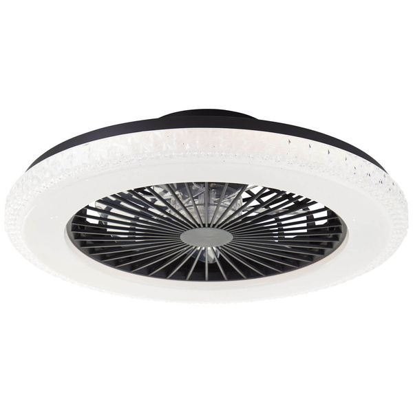 Brilliant Badria LED Deckenleuchte 49cm mit Ventilator 40W Schwarz Nachtlicht, Timer, Ventilator G60040/06