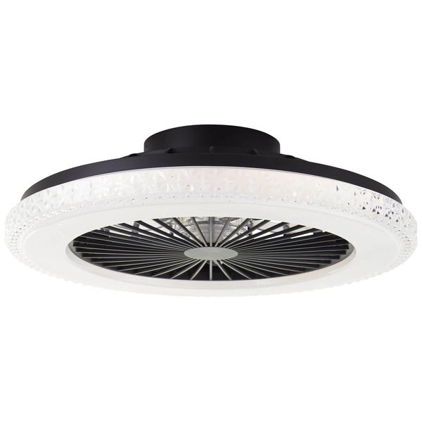 Brilliant Badria LED Deckenleuchte 49cm mit Ventilator 40W Schwarz Nachtlicht, Timer, Ventilator G60040/06