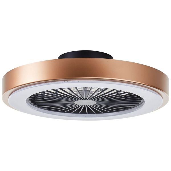 Brilliant Slimline LED Deckenleuchte 49cm mit Ventilator 40W Schwarz Gold Nachtlicht, Timer, Ventilator G60060/86