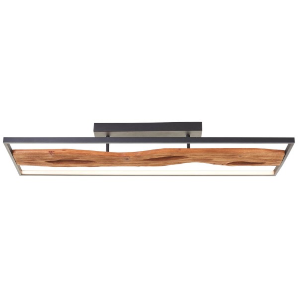 Brilliant Chaumont LED Deckenleuchte 100x30cm 48W Warmweiß Schwarz Holz G80114/76