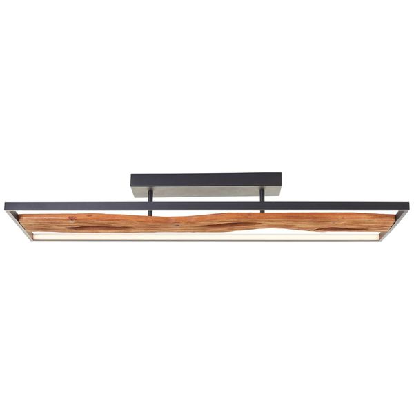 Brilliant Chaumont LED Deckenleuchte 100x30cm 48W Warmweiß Schwarz Holz G80114/76