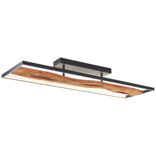 Brilliant Chaumont LED Deckenleuchte 100x30cm 48W Warmweiß Schwarz Holz G80114/76