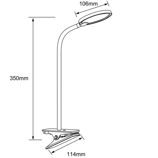 Brilliant Ubin LED Klemmleuchte 6,5W Warmweiß Weiß Chrom G90112/15