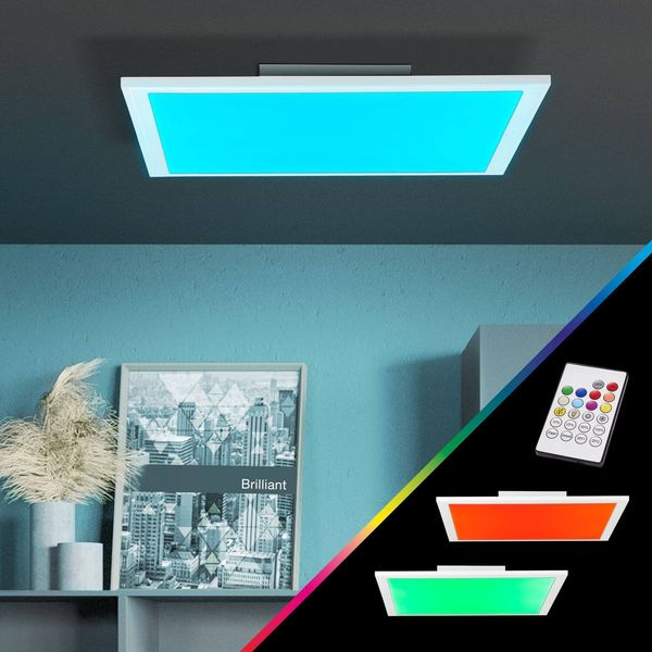 Brilliant Abie LED Deckenaufbau-Paneel 40x40cm RGB 24W Weiß Memory Funktion, Nachtlicht, Timer G90318/05