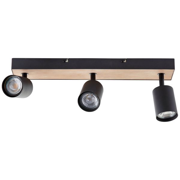 Brilliant Jello Wood LED Spotbalken, 3-fach GU10 10W/4,5W Warmweiß Schwarz Holz G93070/76