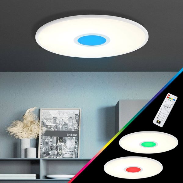 Brilliant Odella LED Deckenaufbau-Paneel 45cm 24W Weiß Memory Funktion, Nachtlicht, Timer G97083/05