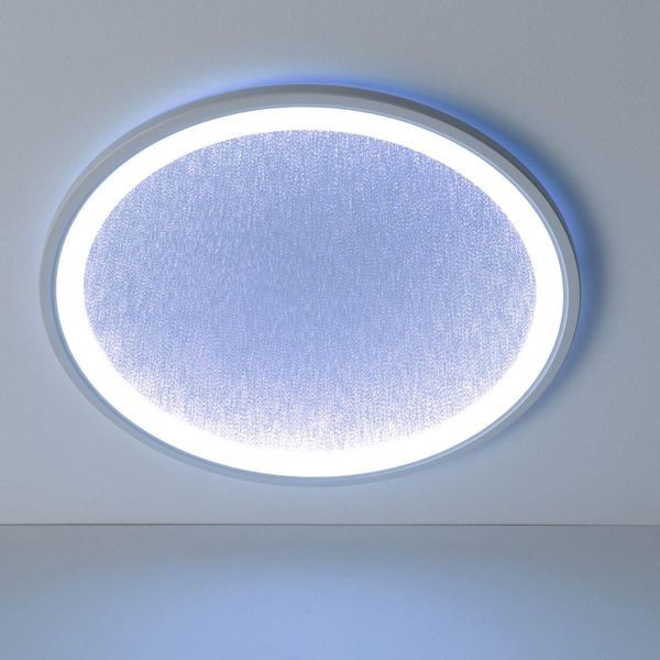 Brilliant Tanida LED Deckenaufbau-Paneel 42cm 31W Weiß Glitzereffekt, Memory Funktion, Nachtlicht G98937/05