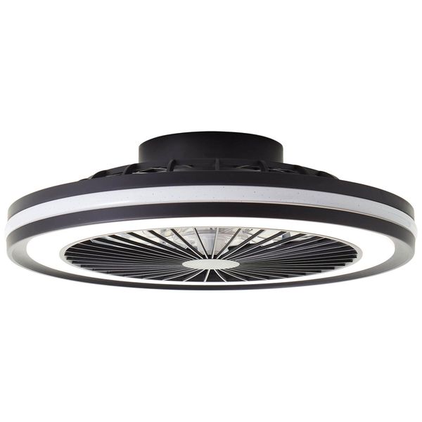 Brilliant Palmero LED Deckenleuchte 46,5cm mit Ventilator 40W Schwarz Nachtlicht, Timer, Ventilator G99280/06