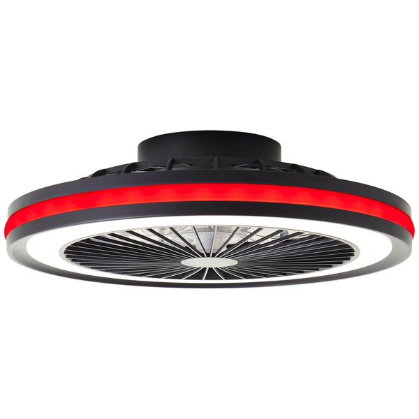 Brilliant Palmero LED Deckenleuchte 46,5cm mit Ventilator 40W Schwarz Nachtlicht, Timer, Ventilator G99280/06