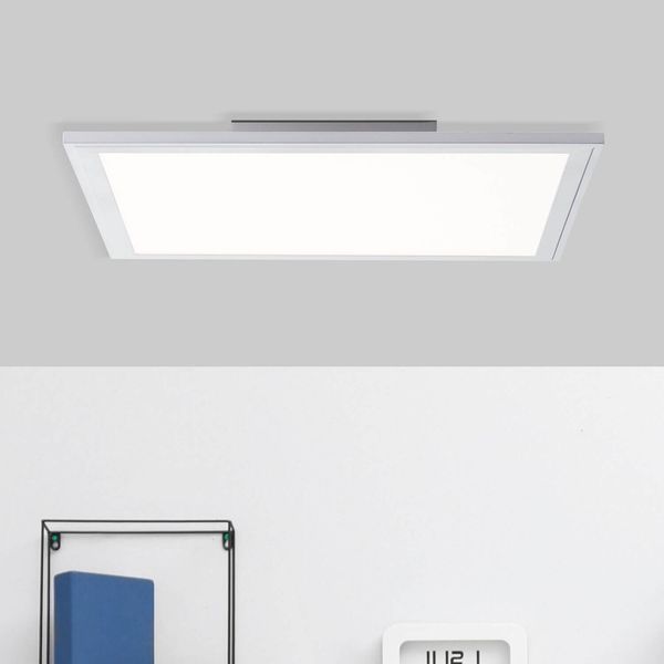 Brilliant Flat LED Deckenaufbau-Paneel 40x40cm 24W Silber Memory Funktion, Nachtlicht, Timer G99510/58