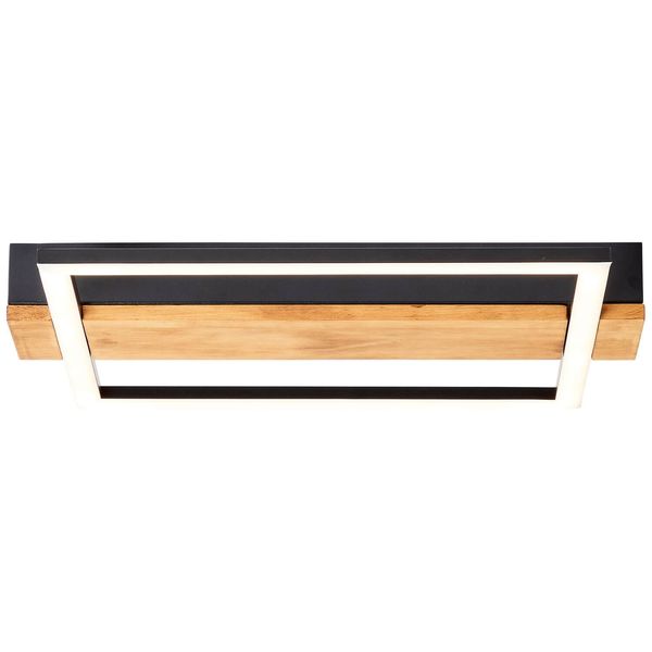 Brilliant Loneos LED Deckenleuchte 35x30cm 24W Warmweiß Schwarz Holz FSC G99745/76