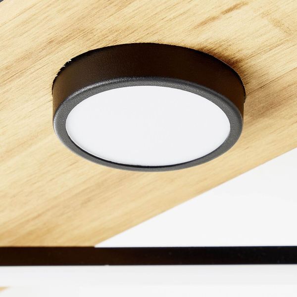 Brilliant Woodbridge LED Deckenleuchte 71x35cm, 2-fach 32W Warmweiß Schwarz Holz G99756/76