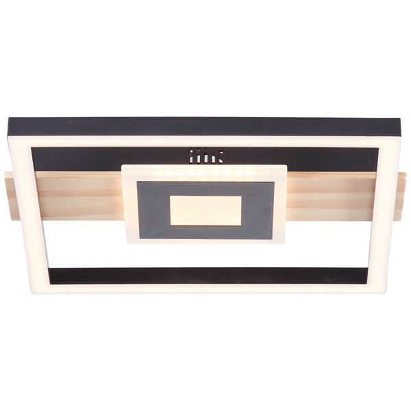 Brilliant Baldo LED Deckenleuchte 30x28cm 24W Warmweiß Schwarz Holz G99913A76