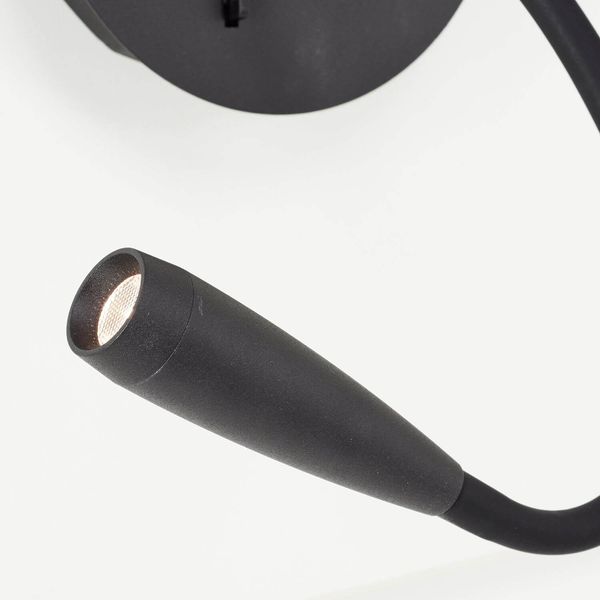 Brilliant Jutta LED Wandspot mit Flexarm und Schalter 2,8W Warmweiß Sand Schwarz USB G99946/76