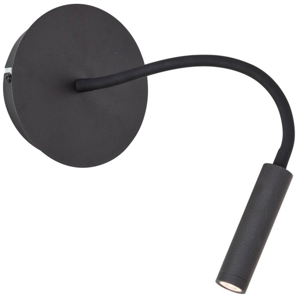 Brilliant Jutta LED Wandspot mit Flexarm und Schalter 4,1W Warmweiß Sand Schwarz G99947/76