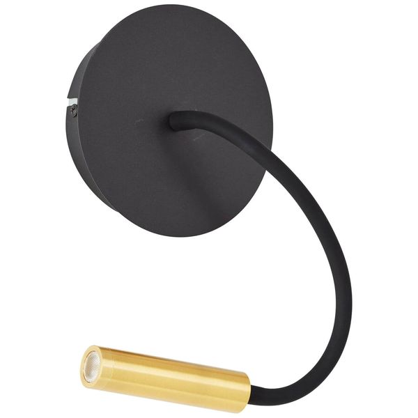 Brilliant Jutta LED Wandspot mit Flexarm und Schalter 4,1W Warmweiß Sand Schwarz Matt Gold G99947/86