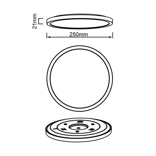 Brilliant Tuco LED Deckenaufbau-Paneel 25cm 16W Extra Warmweiss Schwarz Weiß HK19478S76