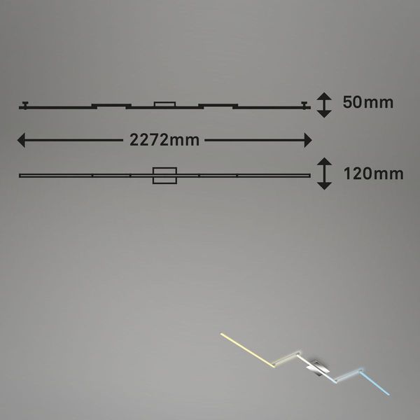 Briloner STAFF S LED Deckenleuchte B-Smart CCT dimmbar 6W Alu-Chrom steuerbare Lichtfarbe App+Fernbedienung