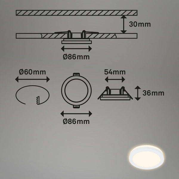 Briloner SLEEK LED Einbauleuchten IP44 3-fach 3W Weiß IP44 Warmweiss