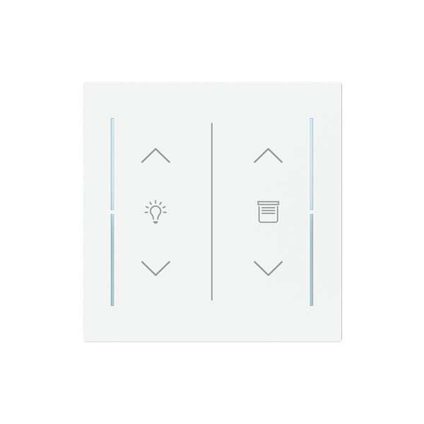 Busch-Jaeger Abdeckung als Wippe 2-fach mit Symbol Dimmen/Jalousie studioweiß matt 2CKA006199A0400 LFDW/A.2.70.11-44M