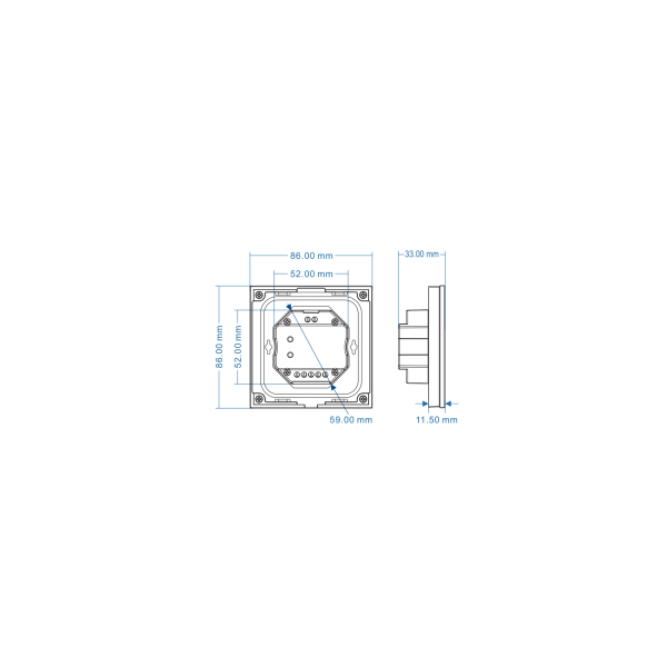 Dotlux 5276-4 4Zonen Touchpanel für mehrfarbige Empfänger DMX/Fusion-Technology