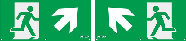 Dotlux 5404 Erweitertes Piktogrammset Pfeil diagonal links und rechts oben (2 Stück) für LED-Notleuchte EXITmulti (Artikel 3177)