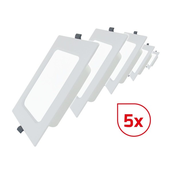 Dotlux 600099 LED-Einbaupanel SQUAREeco IP20 22W 3000K 224x224mm Bundle 5 Stück