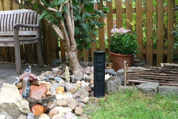 Eco-Light Socket Stromverteiler mit 3 Steckdosen Gartensteckdose IP44 Schwarz