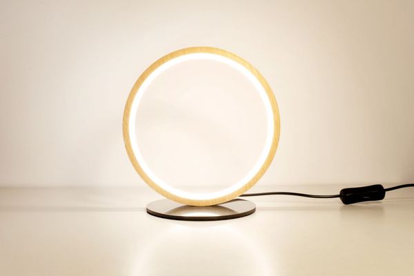 ECO-LIGHT Kashiba LED Tischleuchte Neutralweiss 9W 730Lm silber ⌀20cm