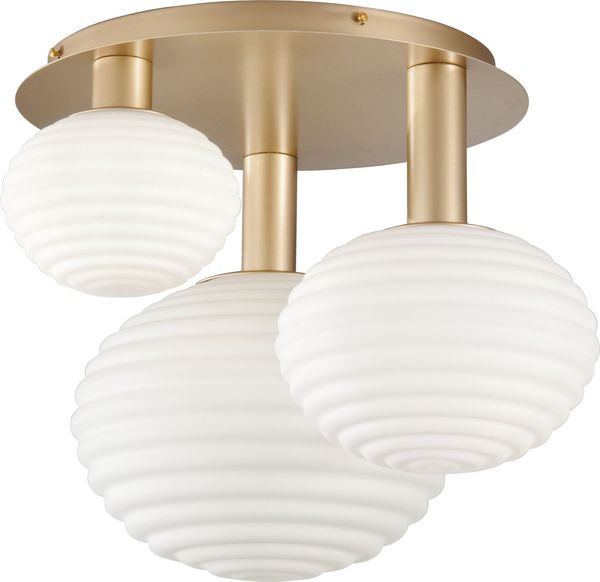 ECO-LIGHT Ripple Deckenleuchte 3-fach E27 gold ⌀53,5cm