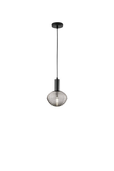 ECO-LIGHT Ripple Pendelleuchte E27 schwarz ⌀18cm