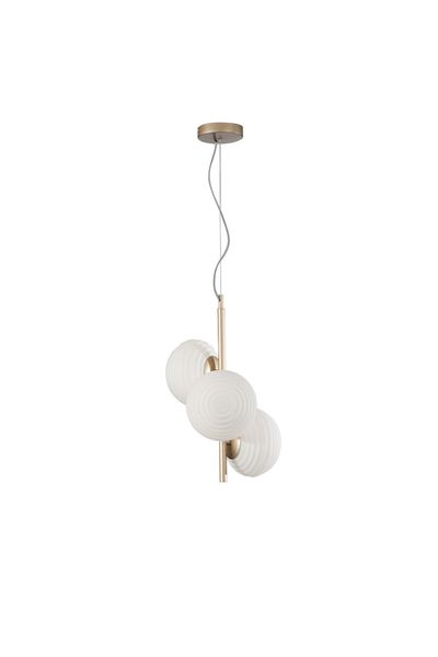 ECO-LIGHT Ripple Pendelleuchte 3-fach E27 gold ⌀32,5cm