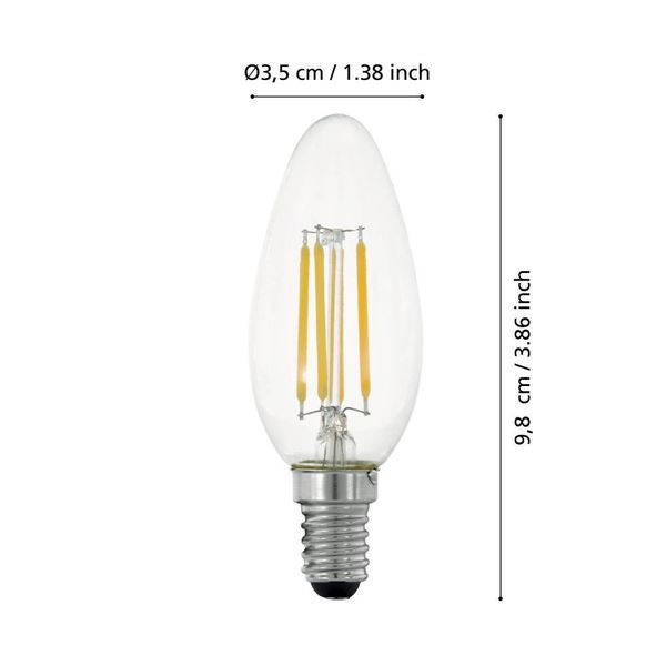 Eglo 110182 LED E14 Leuchtmittel 1x4,5W Ø35mm 3-step dimming warmweiss dimmbar