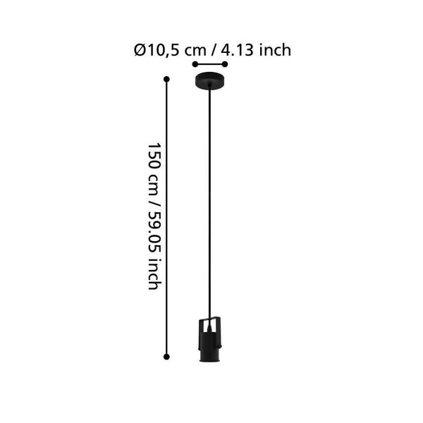 Eglo 31073 CALARI E27 Hängeleuchte 95x65mm Schwarz