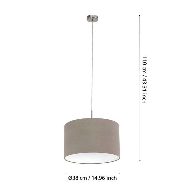 Eglo 31572 PASTERI E27 Hängeleuchte Ø380mm Taupe