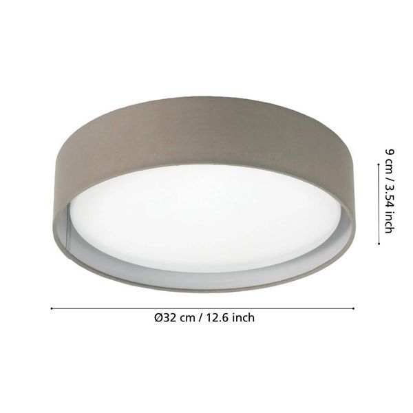 Eglo 31589 PASTERI LED 3-fach Deckenleuchte 3x3,6W Ø320mm Weiss Taupe warmweiss