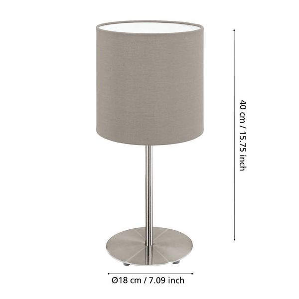 Eglo 31595 PASTERI E27 Tischleuchte Ø180mm Taupe