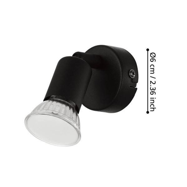 Eglo 32428 BUZZ-LED LED GU10 Wandleuchte 1x2,8W Ø60mm Schwarz