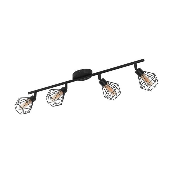 Eglo 32767 ZAPATA 1 LED G9 4-fach Spotleuchte 4x3W 635x65mm Schwarz Amber