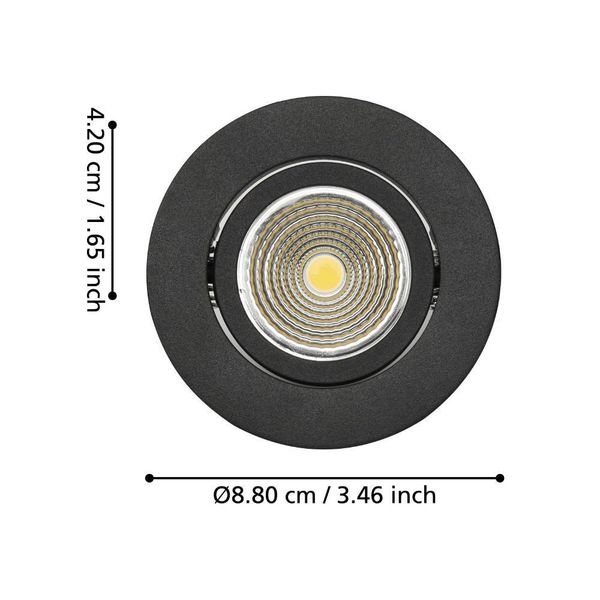 Eglo 33997 SALICETO LED Spotleuchte 6W Ø88mm Schwarz neutralweiss dimmbar