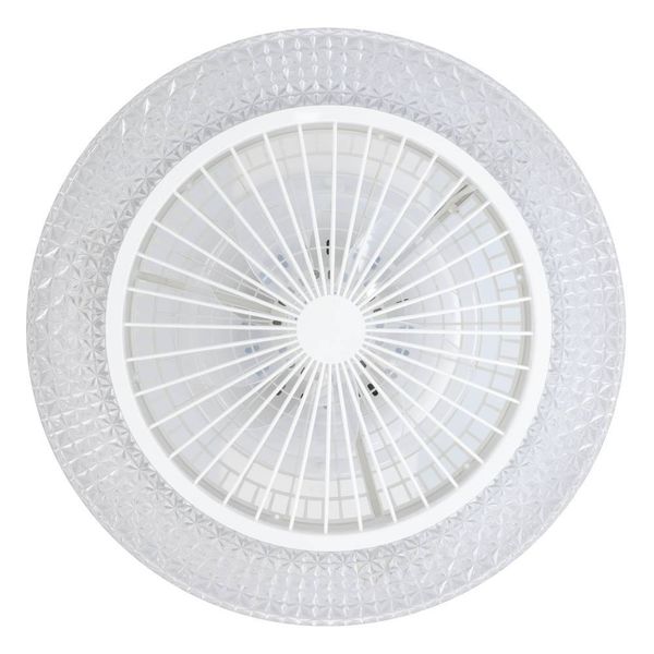 Eglo 35145 MALINSKA LED 3-fach Ventilator 3x12,6W Ø550mm Weiss Kristalloptik steuerbare Lichtfarbe dimmbar