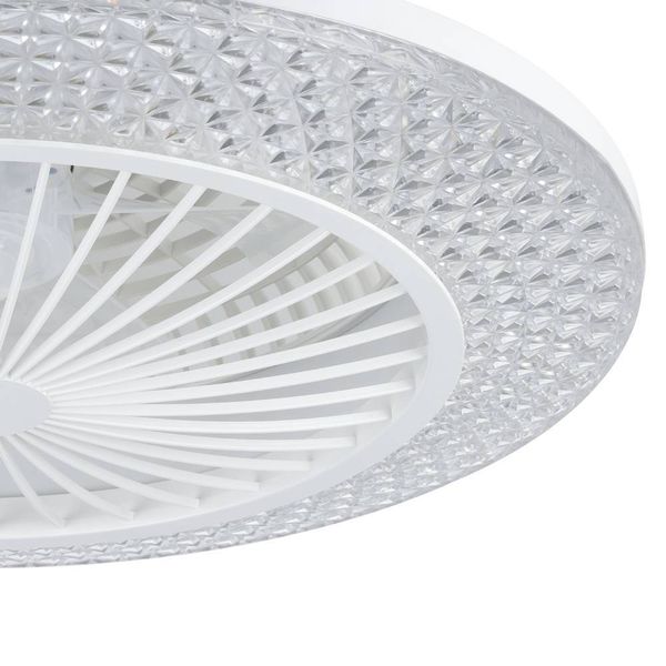 Eglo 35145 MALINSKA LED 3-fach Ventilator 3x12,6W Ø550mm Weiss Kristalloptik steuerbare Lichtfarbe dimmbar