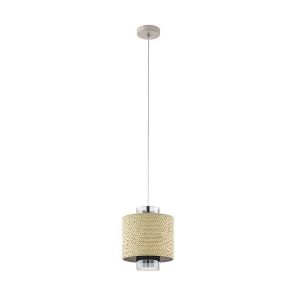 Eglo 43393 MEDIOUNA E27 Hängeleuchte Ø230mm Beige Goldfarben Braun