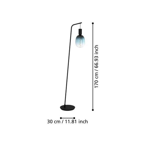 Eglo 43758 CRANLEY E27 Stehleuchte 430x60mm Schwarz