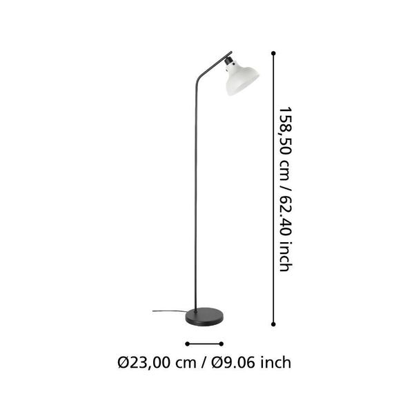 Eglo 43844 MATLOCK E27 Stehleuchte 405x200mm Grau Schwarz