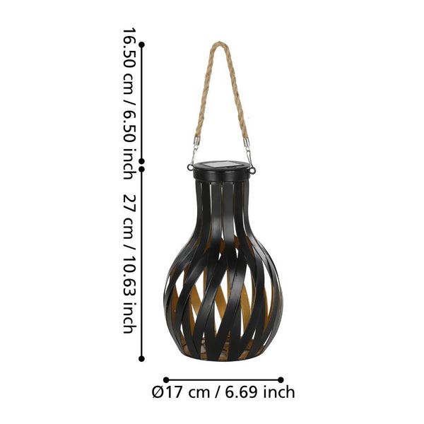 Eglo 48921 Z_SOLAR LED Außen-Tischleuchte 1x0,06W Ø170mm Schwarz Gold warmweiss IP44