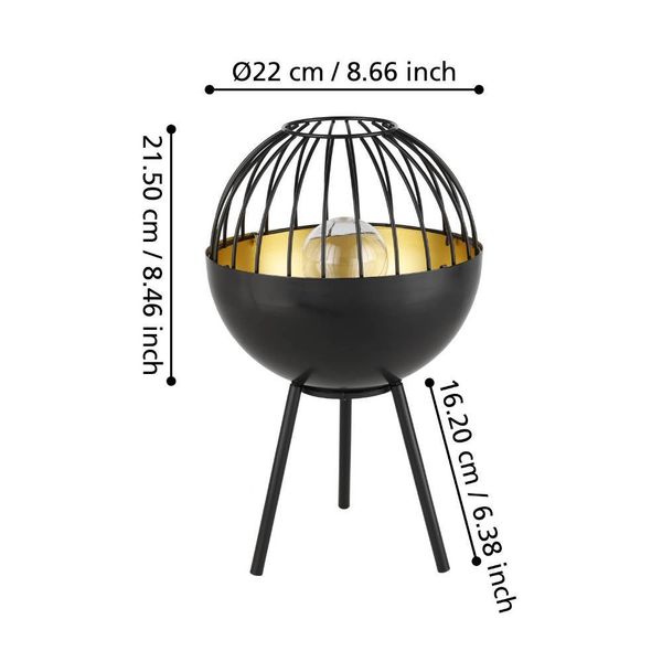 Eglo 48923 Z_SOLAR LED Außen-Tischleuchte 10x0,06W Ø220mm Schwarz Gold warmweiss IP44